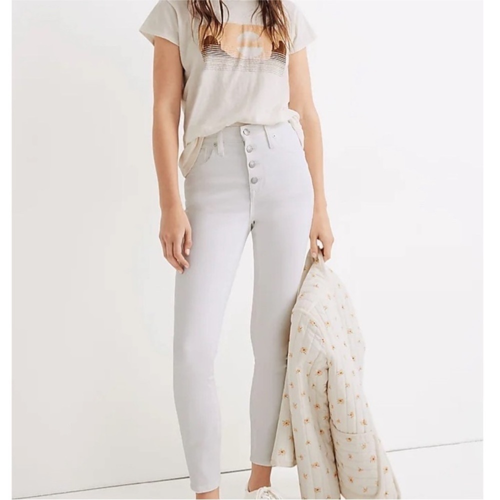 Madewell 10" High-Rise White Button-Fly Skinny Jeans sz 26